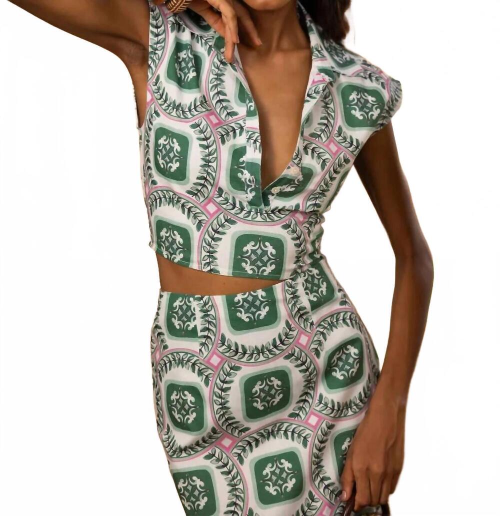 NEW BEYOND BY VERA alba cropped top in palermo emerald